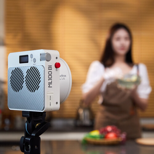 Godox ML100Bi K1 Bi-Color Portable LED Light (36° Lens & Power Bank Holder Kit) - 12